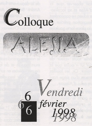 Colloque sur Alésia dans le Jura - février 1998